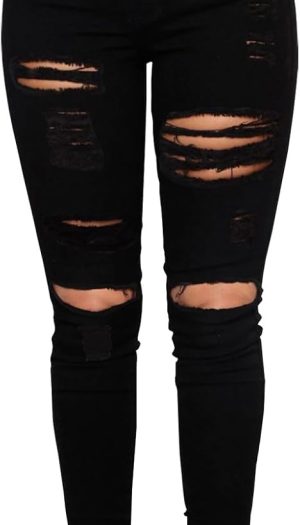 Ripped Skinny Jeans for Women High Waisted Stretch Slim Fit Distressed Denim Jeans Pants