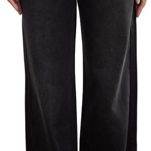 Low Rise Baggy Jeans for Women Vintage Wide Leg Loose Fit Straight Denim Pants Casual Trousers