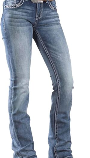 Bootcut Jeans for Women Mid Rise Straight Leg Stretchy Bootcut Denim Pants Cowgirl Western Outfit Trendy 2026