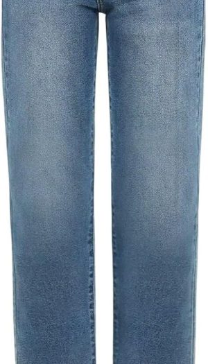 Women's Cropped Straight Leg Jeans - High Waisted Jeans for Women 7/8 Length Denim Pants with Crop Hem